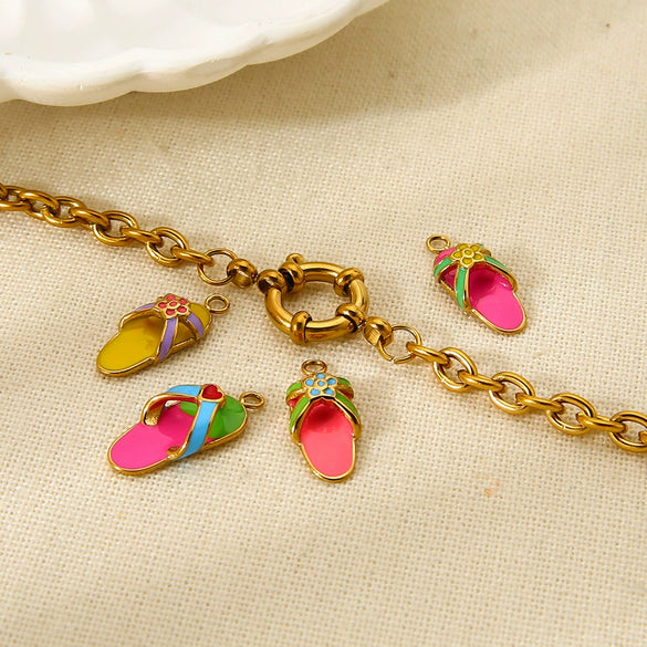 Wholesale Stainless Steel Geometric Animal Zodiac Pattern Electroplated Spring Clasp Chain Necklace For Women