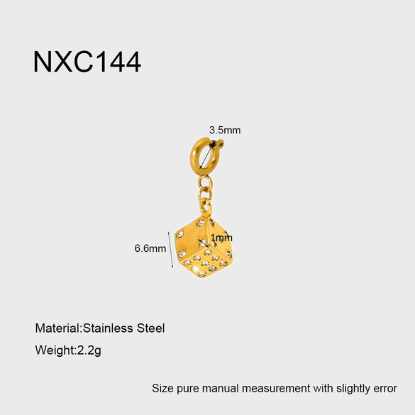 Wholesale Stainless Steel Geometric Animal Zodiac Pattern Electroplated Spring Clasp Chain Necklace For Women