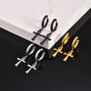Wholesale Stainless Steel Geometric Anka Cross Earrings For Men With Electroplating