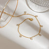 Wholesale Stainless Steel Geometric Anklet With 18K Gold Plated And Zircon Stylish Design For Women
