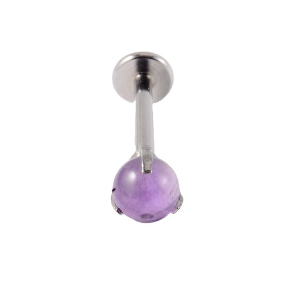 Wholesale Stainless Steel Geometric Artificial Gemstones Semiprecious Stones Gold Plated Electroplated Lip Stud Earrings Ball Earrings Ear Bone Stud