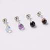 Wholesale Stainless Steel Geometric Artificial Gemstones Semiprecious Stones Gold Plated Electroplated Lip Stud Earrings Ball Earrings Ear Bone Stud