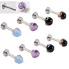 Wholesale Stainless Steel Geometric Artificial Gemstones Semiprecious Stones Gold Plated Electroplated Lip Stud Earrings Ball Earrings Ear Bone Stud
