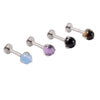 Wholesale Stainless Steel Geometric Artificial Gemstones Semiprecious Stones Gold Plated Electroplated Lip Stud Earrings Ball Earrings Ear Bone Stud