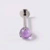 Wholesale Stainless Steel Geometric Artificial Gemstones Semiprecious Stones Gold Plated Electroplated Lip Stud Earrings Ball Earrings Ear Bone Stud
