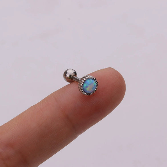 Wholesale Stainless Steel Geometric Australian Gem Inlaid Ear Nails