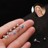 Wholesale Stainless Steel Geometric Australian Gem Inlaid Ear Nails
