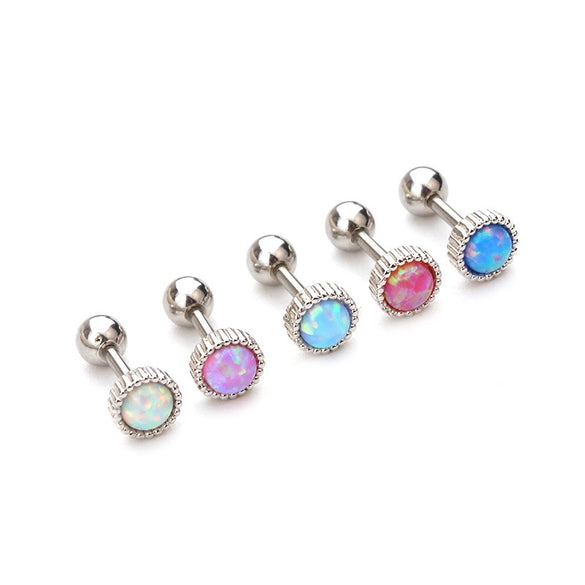 Wholesale Stainless Steel Geometric Australian Gem Inlaid Ear Nails