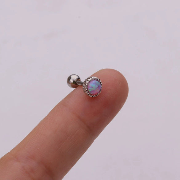 Wholesale Stainless Steel Geometric Australian Gem Inlaid Ear Nails