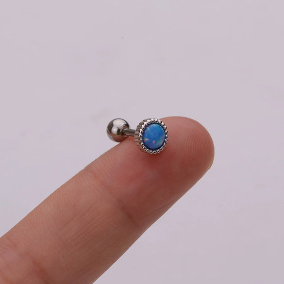 Wholesale Stainless Steel Geometric Australian Gem Inlaid Ear Nails