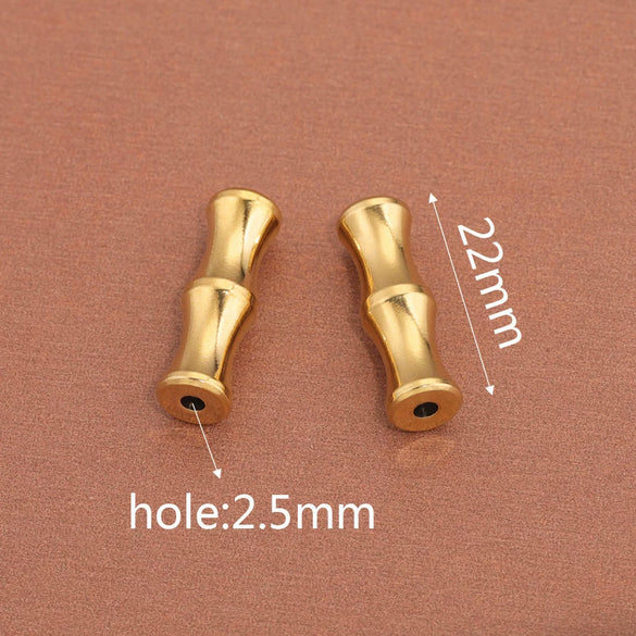 Wholesale Stainless Steel Geometric Bamboo Pattern Loose Beads For Diy Handmade Jewelry Accessories