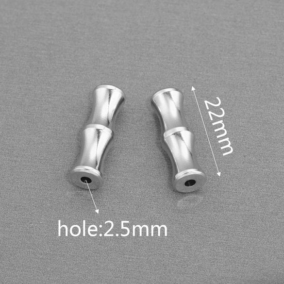 Wholesale Stainless Steel Geometric Bamboo Pattern Loose Beads For Diy Handmade Jewelry Accessories