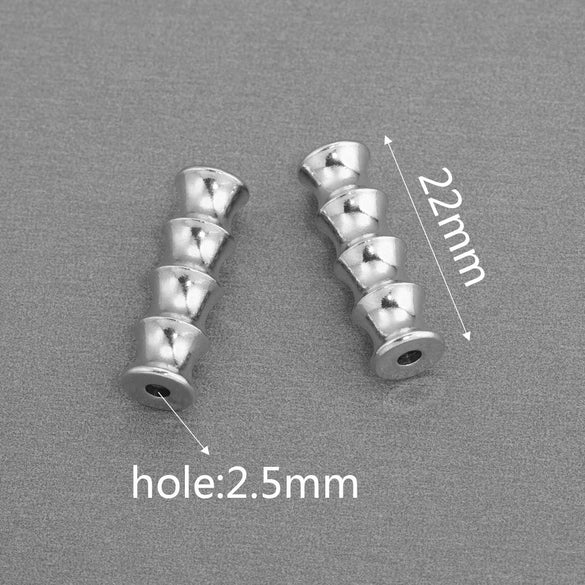 Wholesale Stainless Steel Geometric Bamboo Pattern Loose Beads For Diy Handmade Jewelry Accessories