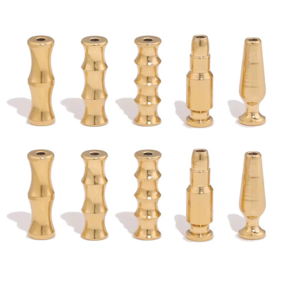 Wholesale Stainless Steel Geometric Bamboo Pattern Loose Beads For Diy Handmade Jewelry Accessories