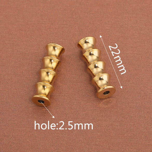 Wholesale Stainless Steel Geometric Bamboo Pattern Loose Beads For Diy Handmade Jewelry Accessories