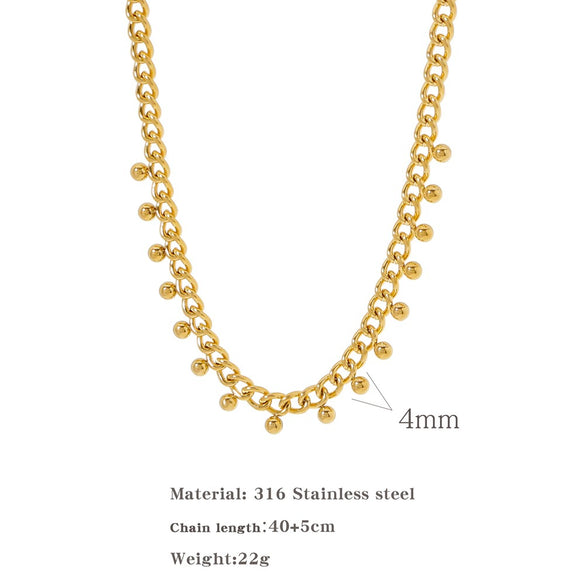 Wholesale Stainless Steel Geometric Bead Pendant Clavicle Chain Electroplated Unisex Design Sense Niche Light Luxury Bracelet