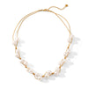 Wholesale Stainless Steel Geometric Beaded Double Layer Pearl Clavicle Necklace For Women With Electroplating