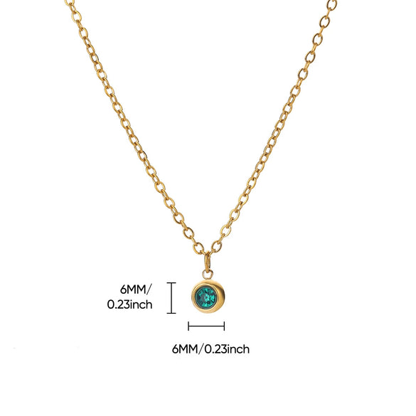 Wholesale Stainless Steel Geometric Birthstone Diamond Pendant Necklace For Women With Electroplating And Cross Chain