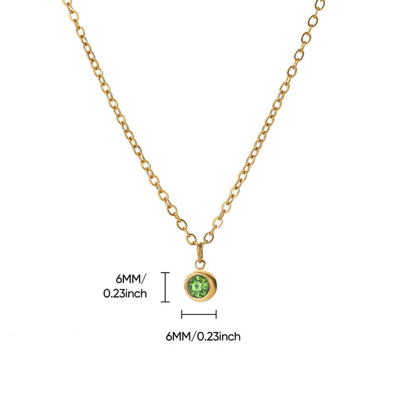 Wholesale Stainless Steel Geometric Birthstone Diamond Pendant Necklace For Women With Electroplating And Cross Chain