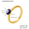 Wholesale Stainless Steel Geometric Blue Eye Ring For Women Fashion Creative Electroplated Jewelry