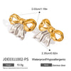 Wholesale Stainless Steel Geometric Bow Earrings With Electroplating For Women
