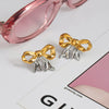 Wholesale Stainless Steel Geometric Bow Earrings With Electroplating For Women