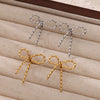 Wholesale Stainless Steel Geometric Bow Earrings With Electroplating