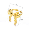 Wholesale Stainless Steel Geometric Bow Open Ring With Electroplating For Women