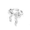 Wholesale Stainless Steel Geometric Bow Open Ring With Electroplating For Women