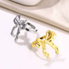 Wholesale Stainless Steel Geometric Bow Open Ring With Electroplating For Women