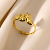 Wholesale Stainless Steel Geometric Bow Ring Jewelry With Electroplating For Women