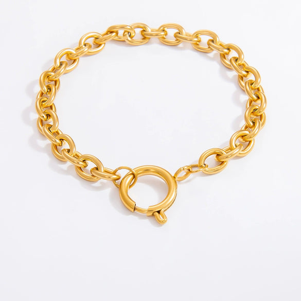 Wholesale Stainless Steel Geometric Bracelet Chain Electroplated 18K Real Gold For Women