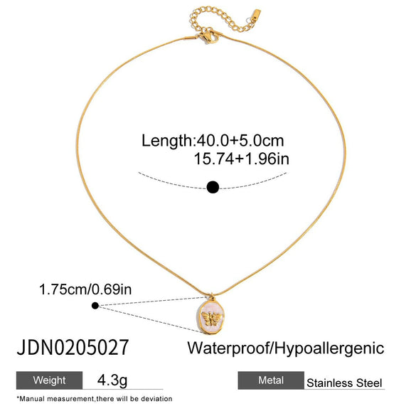 Wholesale Stainless Steel Geometric Butterfly Pendant Necklace Electroplated For Women