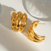 Wholesale Stainless Steel Geometric C Ring Electroplated Simple Style Allmatch Earrings