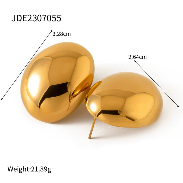 Wholesale Stainless Steel Geometric C Ring Electroplated Simple Style Allmatch Earrings
