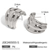 Wholesale Stainless Steel Geometric C Ring Electroplated Simple Style Allmatch Earrings