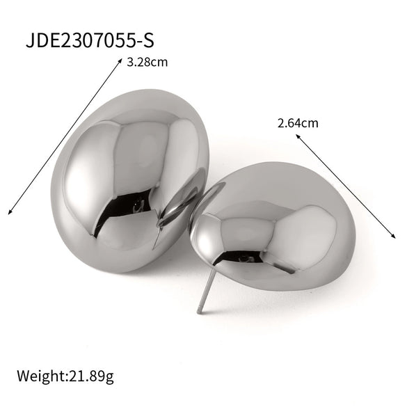 Wholesale Stainless Steel Geometric C Ring Electroplated Simple Style Allmatch Earrings