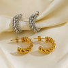 Wholesale Stainless Steel Geometric C Shaped Electroplated Women's Twist Earrings