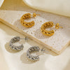 Wholesale Stainless Steel Geometric C Shaped Electroplated Women's Twist Earrings