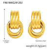 Wholesale 316L Stainless Steel Geometric C Shaped Pattern Pvd Electroplated Women's Earrings