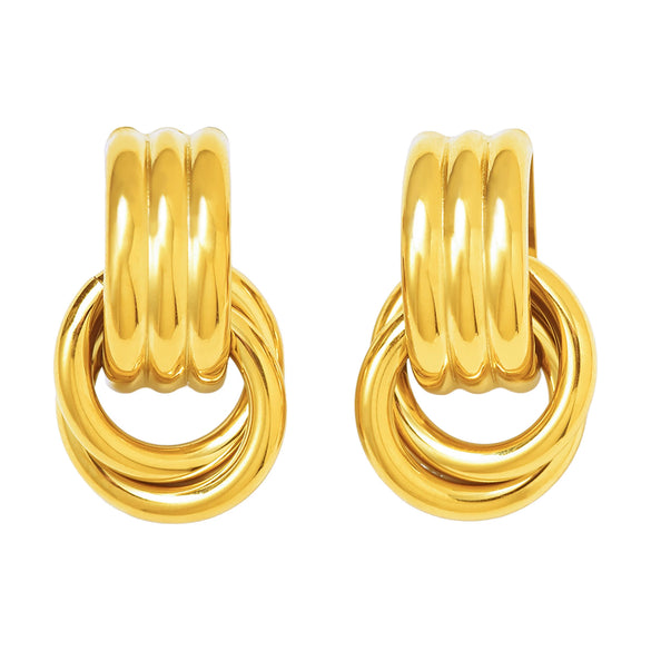 Wholesale 316L Stainless Steel Geometric C Shaped Pattern Pvd Electroplated Women's Earrings