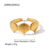 Wholesale Stainless Steel Geometric Carved Electroplated Ring Accessories Nonfading Inspired By French West Coast Beach Series