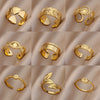 Wholesale Stainless Steel Geometric Casting Gold Inlaid Ring For Men And Women