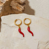 Wholesale Stainless Steel Geometric Chili Oil Drop Earrings For Women With Electroplating Non Fading