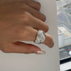 Wholesale Stainless Steel Geometric Chubby Ring Jewelry With Electroplating Modern Classic Style