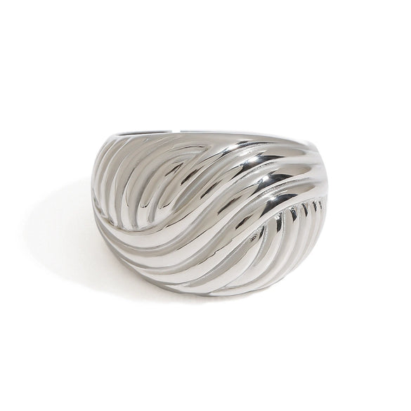 Wholesale Stainless Steel Geometric Chubby Ring Jewelry With Electroplating Modern Classic Style