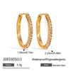 Wholesale Stainless Steel Geometric Circle Diamond Earrings For Women With Electroplating Light Luxury High End Non Fading Jewelry