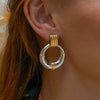 Wholesale Stainless Steel Geometric Circle Earrings With Electroplating For Women