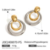 Wholesale Stainless Steel Geometric Circle Earrings With Electroplating For Women