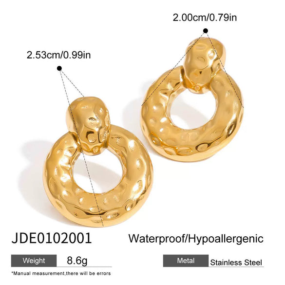Wholesale Stainless Steel Geometric Circle Earrings With Electroplating Light Luxury Niche Design For Women